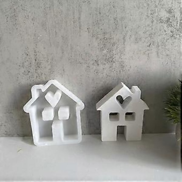 Husformad pysselform Fängslande kärlekshus ornament Silikonform för att skapa unika husfigurer L(L )
