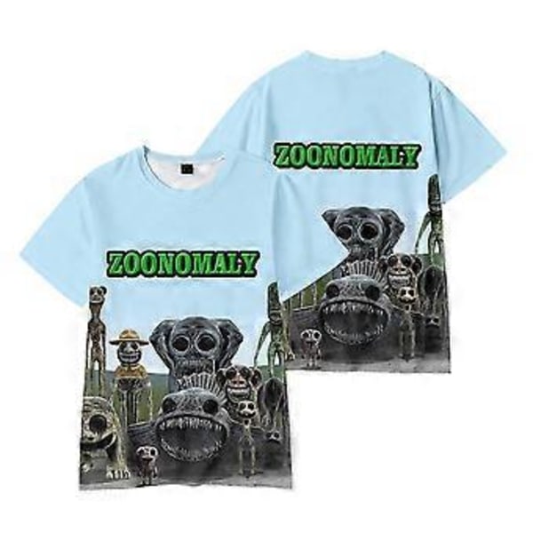 Barn Pojkar Flickor Zoonomaly Tecknad Tryck Sommar T-shirt Anime Kortärmad Rundhalsad Topp (9-10 År A)
