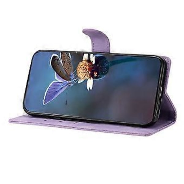 Cherry Blossom PU-fodral för Motorola Moto G22 (Lila)