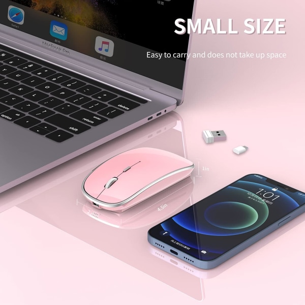 Trådlös Uppladdningsbar Slim Silent Mouse 2.4G Portable Mobile Opti