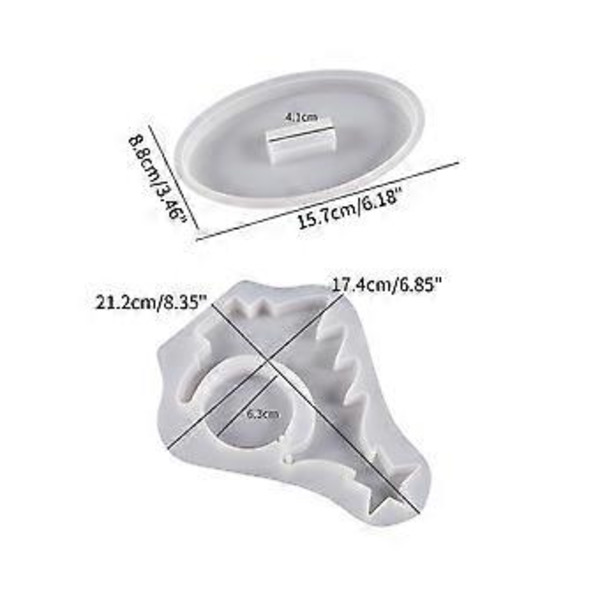Krystal Epoxy Resin Juletræ Billedramme Sæt Silikoneform med Støttebase til Resin Håndværk Fremstillingsmaterialer( )