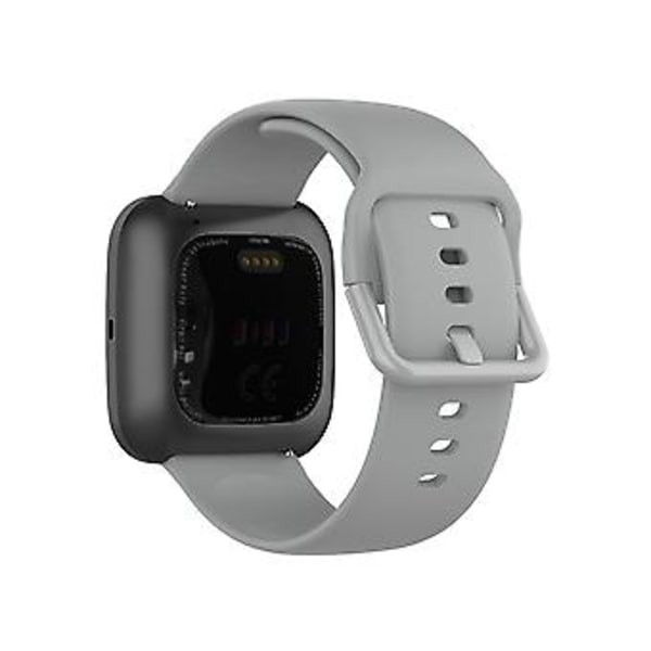 23mm Farvet Spænde Silikon Armbåndsurrem til Fitbit Versa 2 / Versa / Versa Lite / Blaze, Størrelse: S (Grå)