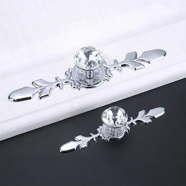 6PCS krystalldiamant glasshåndtak 170mm lang dørhåndtak, skuff,