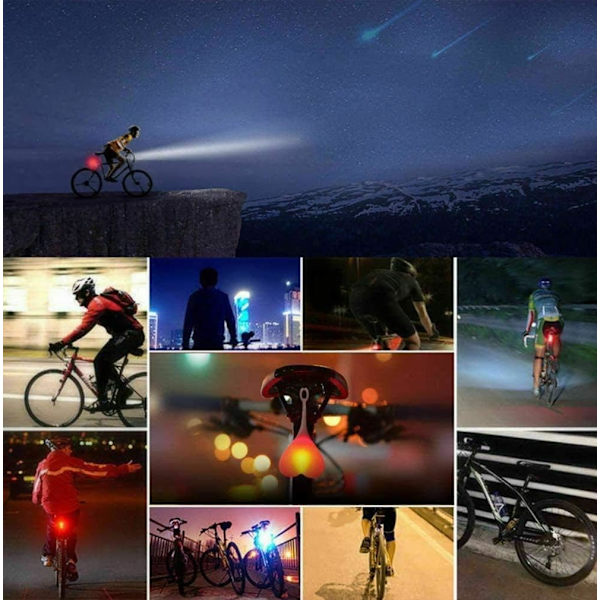 (Rød)Hjerteformet lys silikonekugler cykel cykel baglygte LED