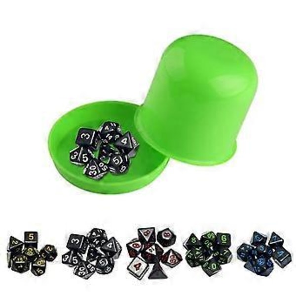 Tärningsset för DND, 7-sidigt polyedriskt RPG-tärningsset med skarpa kanter för Galaxy-serien (Blå)