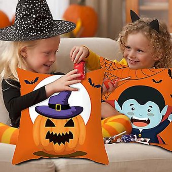 Halloween Kudde Set 4st Halloween Soffa Kuddfodral Halloween Kastkudde Överdrag Set Halloween Kuddfodral Överdrag Kudde För Soffa Rektangulär Kudde