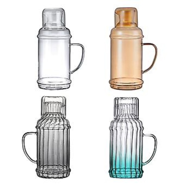 Vattenkanna med Tumbler Dricksredskap Vattenkokare Kreativ Flerfärgad Retro Stor Kapacitet Set 1100ml Glasflaska (2000ml Grön)