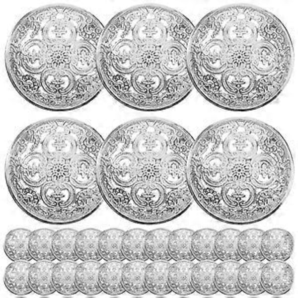 30 stk 25 mm Stilige Metallspenner Hule Knapper Håndverk Verktøy Nedre Knapp DIY Syknapper for Dekorbruk (Sølv)