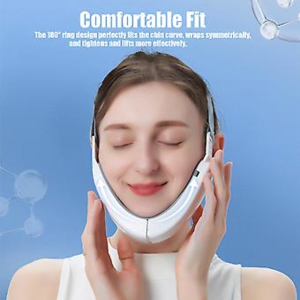 Dubbel Elektrisk V-Formande Ansiktsmassager Dubbelhakreducerare Ansiktslyftmaskin Mikroström Ansiktsenhet Lyftande Slimmande, 100% Ny (C Rosa)
