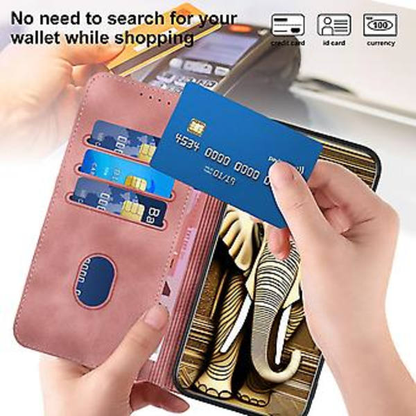 Elefant-preget PU-etui for Samsung Galaxy Z Fold5 5G (Rosa)