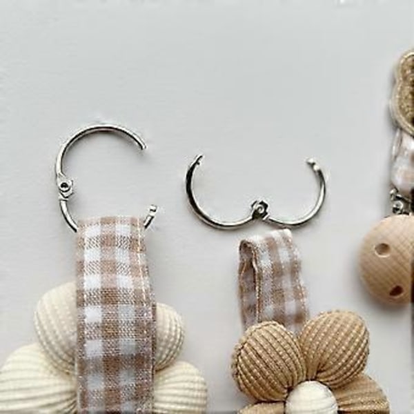 Trendy Hårklemme med ternede blomsterdesigns, alsidige farver, elegant hatteklemme til daglig brug, stilfuldt outfit (kaffebjørn plaid)