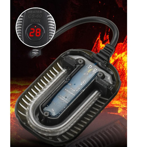 (50W) Akvarievärmare med display Eco Temperatur Justerbar