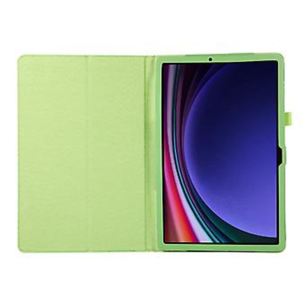 Tabletskal i Litchi-struktur för Samsung Galaxy Tab S9+ (Grön)