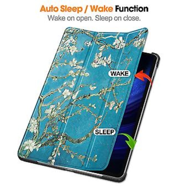 Målat Läder Smart Tabletfodral För Xiaomi Pad 6 / 6 Pro (Aprikosblomma)
