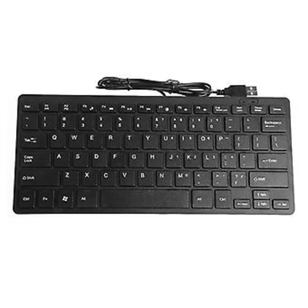 Mini Slim Multimedia USB Kabelanslutet Externt Tangentbord För Notebook Laptop PC Dator (Svart)