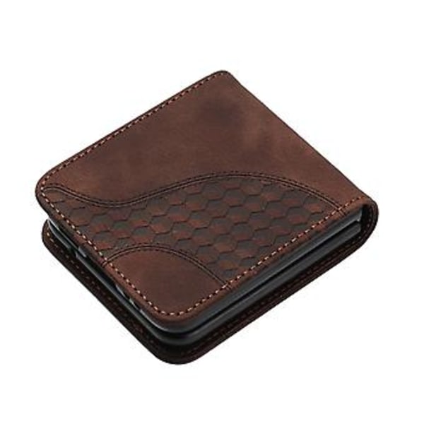 Elefantpräglad PU-fodral för Samsung Galaxy Z Flip3 5G (Kaffe)