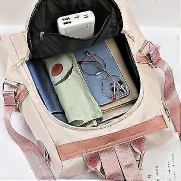 Dam Tofs Ryggsäck För Damer Rucksack Dagväska Axelväska Handväska Casual Rese College Väska Gåvor Flerfärgad Valfri (Beige)