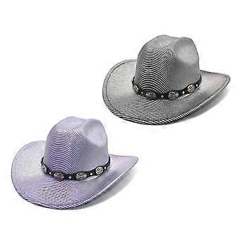 Glitrende Glitter Cowboy Hat Ridderhat til Polterabend Ridderhat Alsidig til Klubscene Bar Sølv (Sølv)