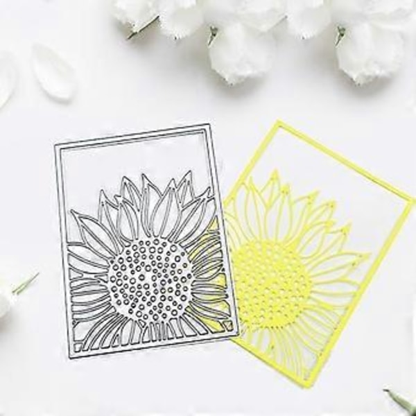 1 kpl Hopealeikkaimet 3D Metalli Stencil Malli DIY- käsityöhön Käsintehty Prägäys Scrapbooking DIY Kortti Käsityöt Making(auringonkukka)