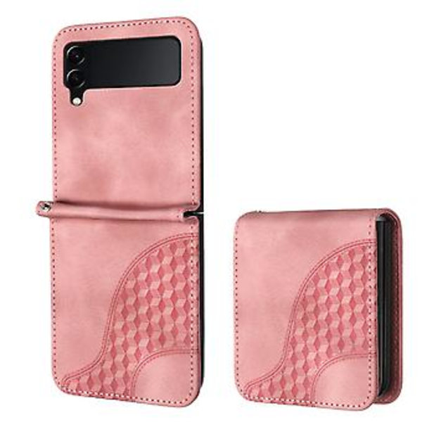 Elefantti-reliefillä varustettu PU-kotelo Samsung Galaxy Z Flip3 5G:lle (Vaaleanpunainen)