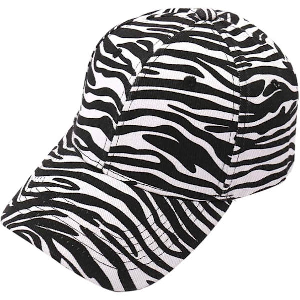 Kø-Stribet Baseballkasket Zebra Print Spids Kasket Bomuld Hør Spids*