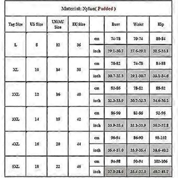 Plus Size Dame Monokini Étstykke Rygløs Badetøj Badedragt (L)