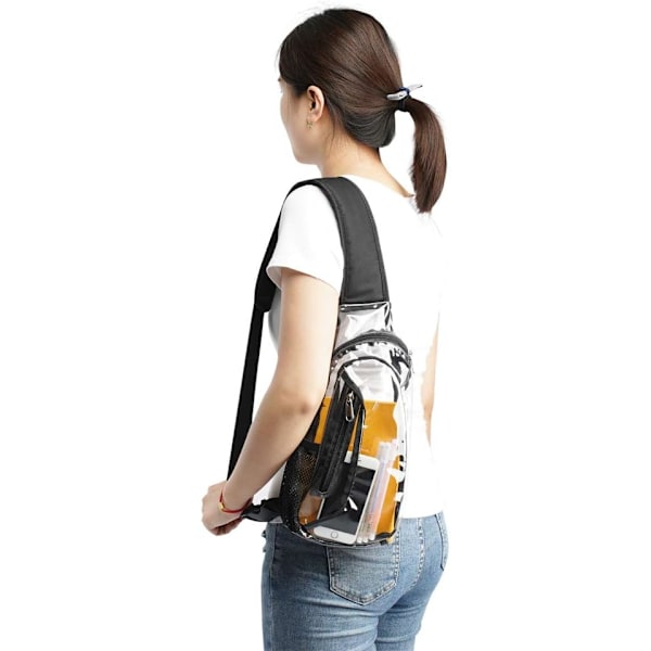 Klar Sling Bag, Mini PVC Crossbody Skulderrygsæk, Transparent