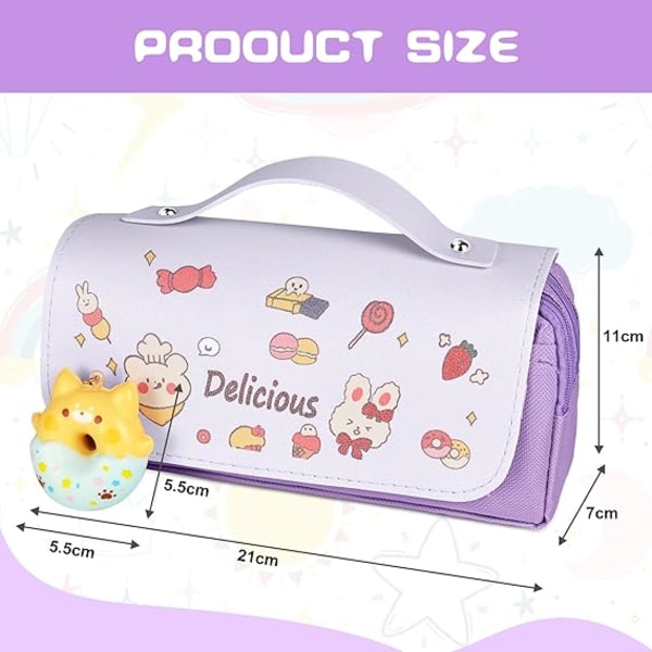 1 Piece Waterproof School Pencil Case with Handle, Large Pencil C