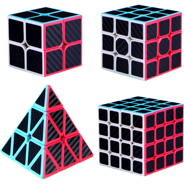 Speed ??Cube Sæt, Puslespil Cube Bundle af 2x2 3x3 4x4 Pyramide Speed