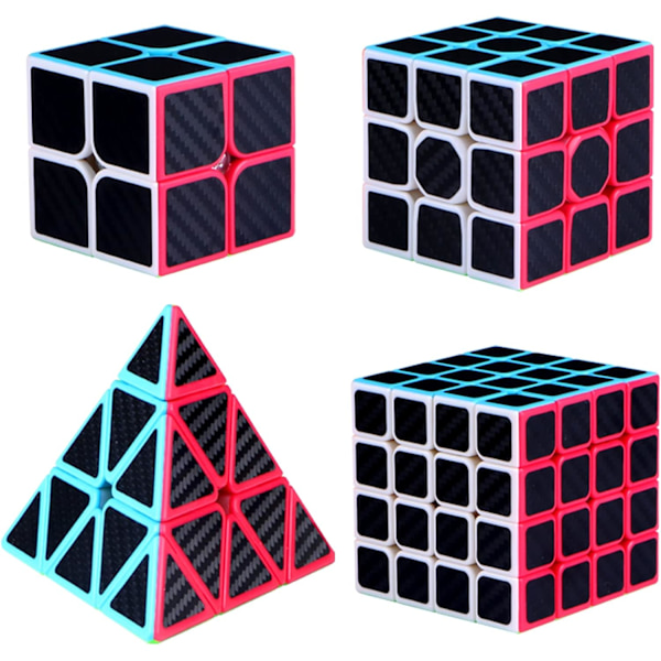 Speed ??Cube Set, Puzzle Cube Bundle med 2x2 3x3 4x4 Pyramid Speed
