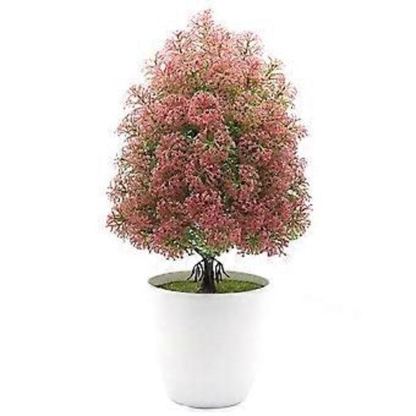 Keinotekoinen ruukkukasvi sisustus Simulaatio Bonsai Kukkaruukku kotiin ja toimistoon (vaalean ruusunpunainen)