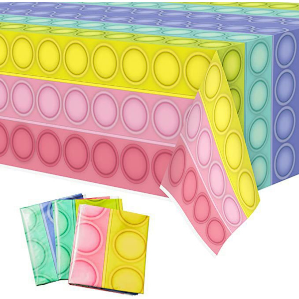 Pastel regnbue engangsborddug i plastik 180*108 cm