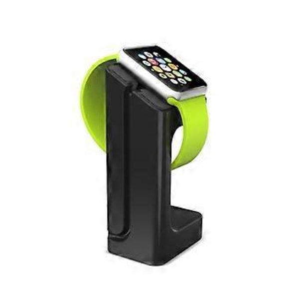 Letvægts Bærbar Smartwatch Holder Stativ Opladningsdock Urstation (Sort)