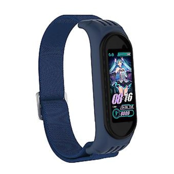 For Xiaomi Mi Band 3 / 4 / 5 Tvill 8-formet Spenne Armbånd (Kald Blå)