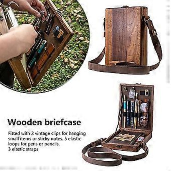 Kirjailijan Messenger Box -salkku säilytyslaatikot Kirjailijat Suunnittelijat Kannettava matka puulaatikko (vihreä)