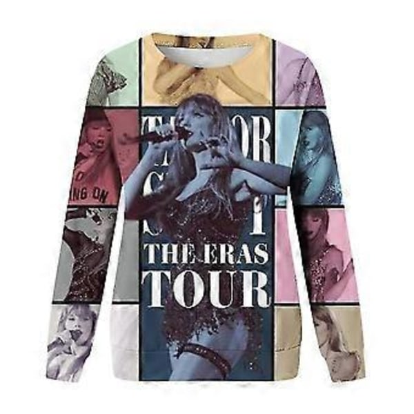Taylor Swift Trykt Sweatshirt Swiftie Oversized Koncert T-shirts Bluse Casual Rund Hals Langærmet Pullover Toppe Til Fans Gave(L B)