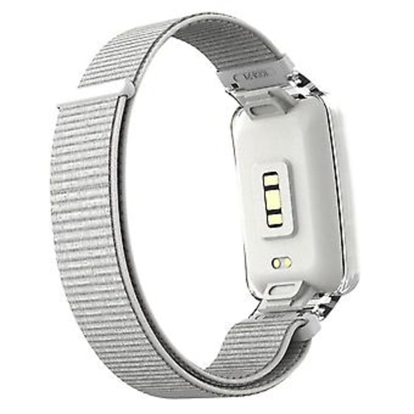 PC-fodral + Nylon Loop-rem för Xiaomi Mi Band 7 Pro (Silver)