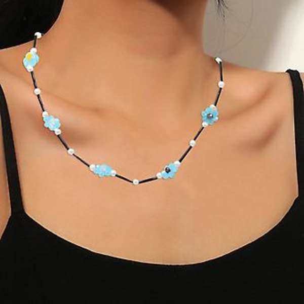 Bohemsk Krysantemum Blomster Choker Fargerikt Perlekjede for Kvinner Jente (Stil 14)