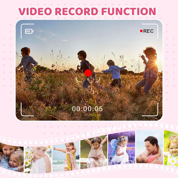 Barnekamera, 2,0 tommers barnedigitalkamera, Mini oppladbar Chi