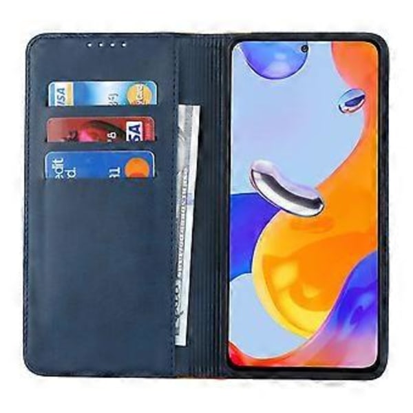 Xiaomi Redmi Note 11 Pro -kotelo, vasikanahkamainen pinta, 3 korttipaikkaa, väriyhdistelmä, nahkainen puhelimen suojakotelo (tyyli B)