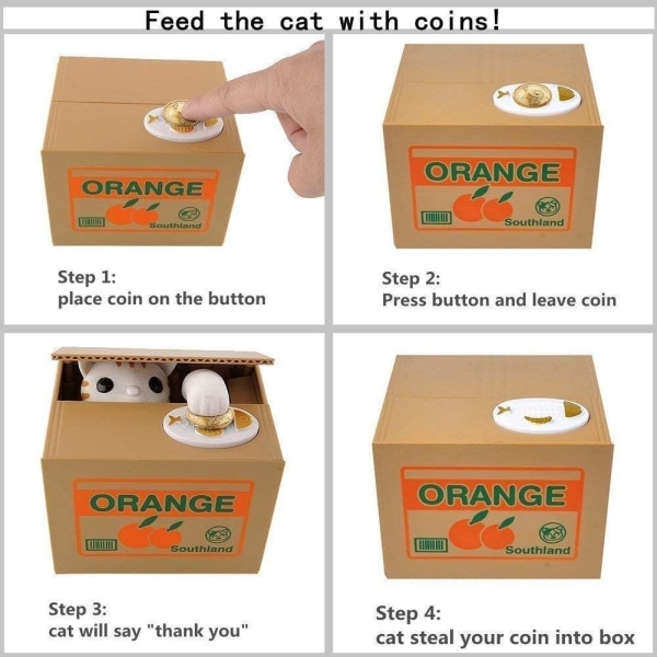 Spargris, Flying Cat En myntbank och myntbank för barn och barn (katt 1)