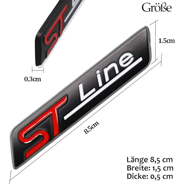 2 kpl Metal St -linjatarra Automerkin embleemi Kromitarra,