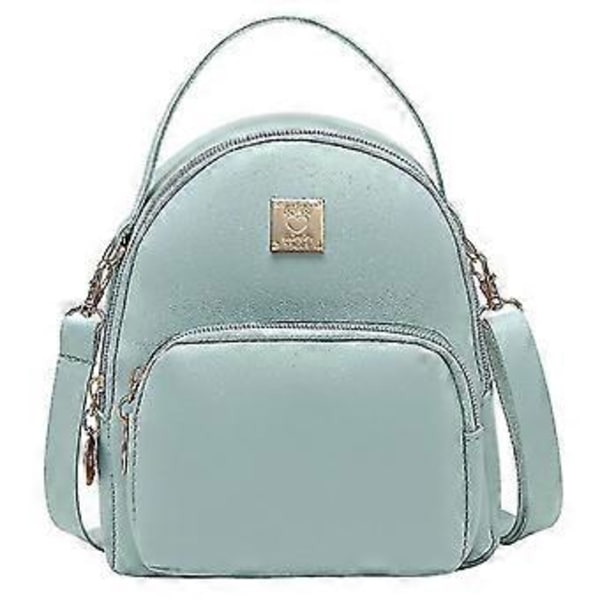 Mini Axelväska Dam Messenger Bag Ryggsäck Mjuk Pu Dragkedjeväska Med Lång Rem (Blå)
