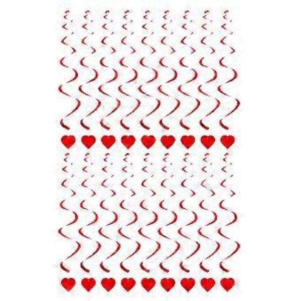 18 stk. Valentinsdag Spiral Ornament Kærlighedshjerte Hvirvel Hængepynt