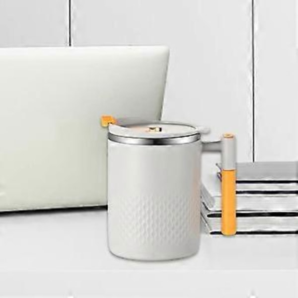Kaffekopp med Håndtak Drikkekopp 400 ml Vannflaske Praktisk Rustfritt Stål Isolert Kopp Termokopp for Lounge Piknik (Lysegrå)