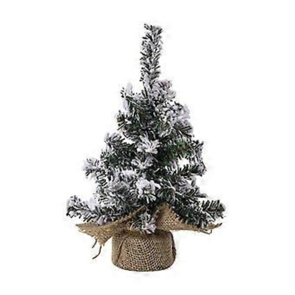 Flocked Juletre Kunstig Juletre Skrivebord Julatre Mini Juletre for Hylle Hjem Halloween Butikk Utstillingsvindu (20 cm)