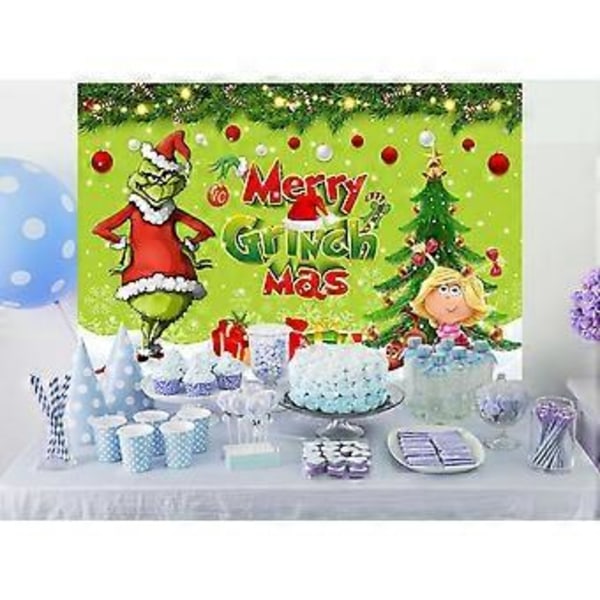 Julefest Dekorationer, 5x3 Ft Julebaggrund til Børnefest Tilbehør Glad Fødselsdag Banner Tegneserietema Fest Dekorationer Baggrund