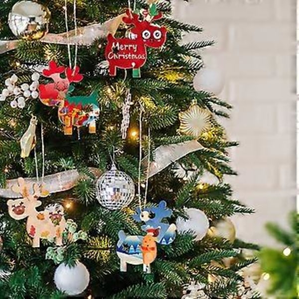 20 st Obehandlade Träprydnader Jul Träetiketter DIY Jul Trähantverk Julgransutskärning