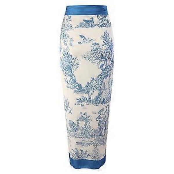 Dam Baddräkt Tvådelad med Sarong Set Baddräkt (L Blå)