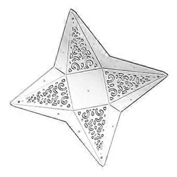 Fire-spidset Metal Skæreforme Stencil DIY Scrapbooking Album Papir Kort Skabelon Form Prægning Håndværk Dekoration